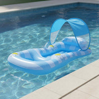 Long-Lasting PVC Material Flower Print Pool Lounger Comfortable Headrest Inflatable Mesh Water Floating Lounger Quick Inflation And