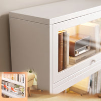 Storage Cabinet Floor-Standing Display Cabinet with Glass Doors Tall Bookcase with Doors for Living Room, Study, Home Office
