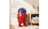 Lidded Astronaut Trash Can Flip-Top Astronaut Trash Bin Sealed Garbage Can with Lid Glossy for Children, Teens, Bedroom, Office