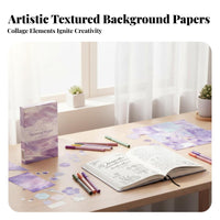 Set of 30 Pages Water Wave Material Paper Aesthetic Patterns DIY Collage Paper Bundle Convenient to Cut and Fold for Journalers, Adults, Scrapbooking