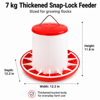 Yellow Chicken Feeders and Drinkers for Hens Chicks Ducks Pigeons, Automatic Chicken Feeder Large Chicken Feeder, Thickened Poultry Feeder Bucket
