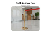 Heavy Duty U-Shaped Base Stanchion Sturdy Construction Queue Line Barrier Post Easy Assembly Stainless Steel Queue Post for Event Organizers, Business Owners, Venue Managers, Hotels, Airports, Retail Shop S, Museums