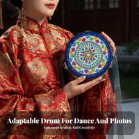 With chimes and Tassels Tasseled chime Drum Ancient Silk Road influenced Design Photo prop Long Colorful Ribbons Costume Accessory Traditional Chinese & aesthetic for Cosplayers, entertainers