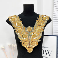 Guangzhou Factory Direct Platinum Two-Color Heavy Embroidery Chest Brooch New European and American High-End Dance Costume Accessory