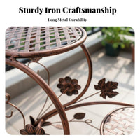 European design Tiered Plant Stand Floor-Standing 2-Tier Metal Plant Stand Indoor & outdoordoor Use Display Rack Space-Saving for Gardeners, Decorators, Homeowners, Balcony, Living Room, Patio, Corner