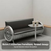 factory-inspired design Booth, Table, and Chairs Combo Retro Design Banquette Seating Group Commercial Grade Dining Furniture Space-Saving for Restaurant Owners, Apartment Dwellers, Homeowners, Cafe, Bar, Small Spaces, Kitchen