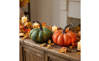 Artificial Foam Pumpkin Ribbed Pumpkin with Stem Textured Display Pumpkins Faux for Autumn, Halloween, Tabletop