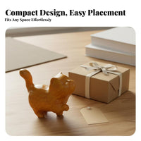 Carved Cat Figurine Birthday Gift Sandalwood Cat Statue Solid Wood