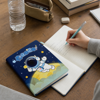 Kabaxiong Cartoon Mini Homework Planner Notebook for Students, PU Leather Cover, Thickened Portable Journal
