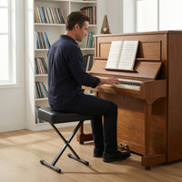 Keyboard Bench Adjustable Height Piano Stool Stable Stool with Padded Seat for Pianists