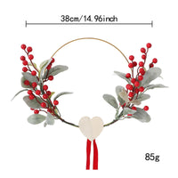 Wreath with Heart Ornament Decorative Wreath with Hanging Loop Low Maintenance Decor for Door
