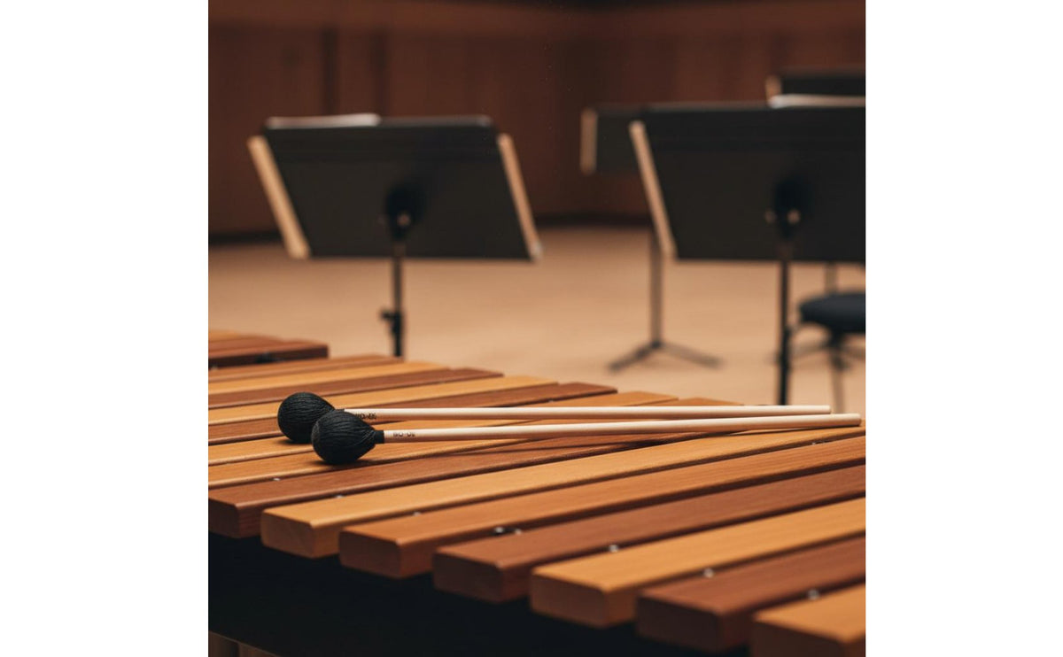 2 Pieces Marimba Mallets Balanced Tone Yarn Marimba Mallet Yarn Head Mallets Long-Lasting Maple Handle Xylophone Mallet