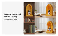 Architectural Miniature Stone-Like Finish Tabletop Figurine Display Molded Arched Backdrop Figurine