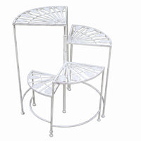 Four-Tier Plant Stand Openwork 4 Tier Plant Stand Floral Cutout Potted Bloom Display Rack for Balcony