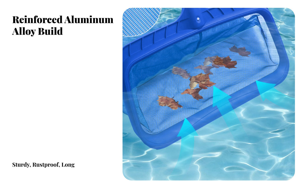 Pool Skimmer Net Detachable Handle Pond Debris Net Frame Fine Mesh Pool Skimmer for Spa