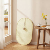 Wall Cat Scratching Board Oval Wall-Mounted Scratcher with Ball Sisal Cat Scratcher for Cats, Kittens, Apartments, Living Rooms