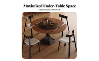 Extendable transformable falling panel-downflap Table Foldable falling panel-downflap Dining Table Vintage design Household Furniture Space-Saving for Small Apartment Residents, Families, pairs, Kitchen, Living Room, Home Office