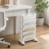 Craft Storage Trolley, Elegant White Rolling Storage Cart with Removable Drawers, Movable Storage Drawers for Art Supplies