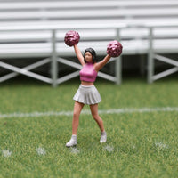 1:64 Cheerleader Figure Energetic Pose Miniature Scene Accessory Hand Painted