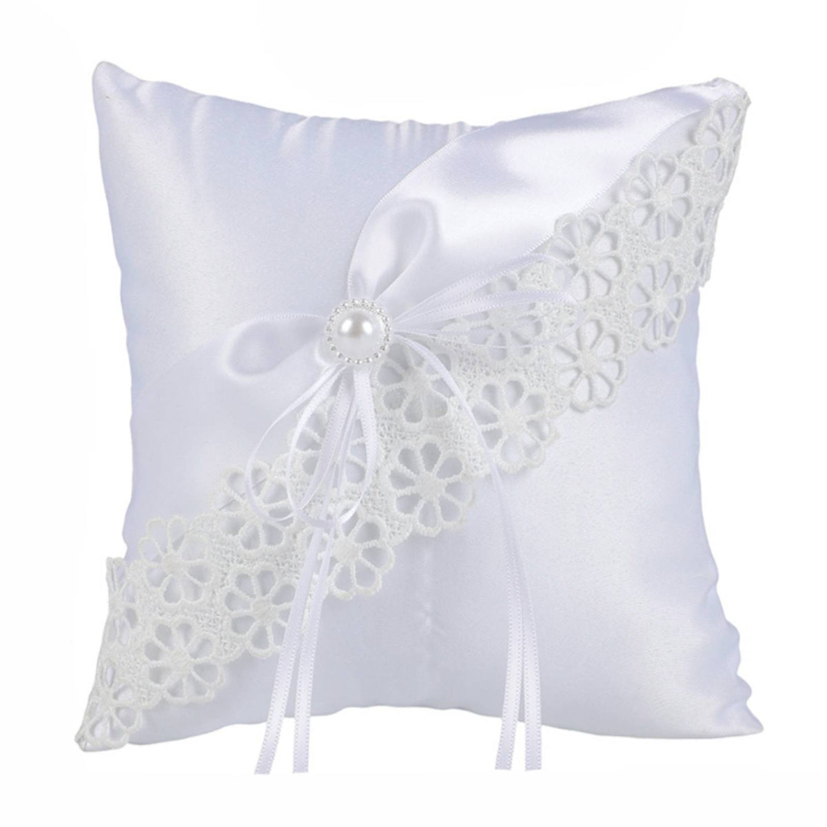 Satin Wedding Band Pillow Elegant Band Bearer Pillow Soft Easy to Carry for Bride