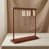 Wood Necklace Display Rack 40 Cm Tall Desktop Necklace Holder Necklace Accessory Holder Rack Rustic Style Wooden Jewelry