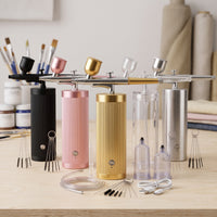 Portable Airbrush Kit with Dual-Action Oxygen Injector for Model Painting, Nail Art, and Cooking