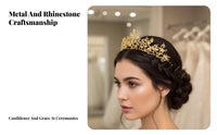 Princess Celestial Headpiece Regal Look Gold the Company Dding Tiara Crystal Princess Headpiece Elegant Design Celestial Radiant