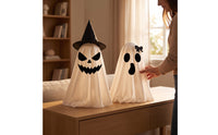 2 Pieces Draped Textile Ghosts Halloween specters Figurines Spooky Tabletop Decor for Mantel