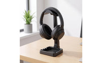 Padded Headphone Stand with Tray Universal Headphone Stand with Storage Tray Space-Saving Organizer Sturdy for Gamers, Gaming Desks