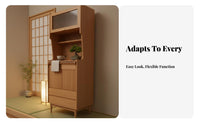 Nordic look Pegboard Buffet Japanese Inspired Sideboard Minimalist Aesthetic Storage Cabinet Modern Design for Homeowners, Apartment Dwellers, New Movers, Dining Room, Kitchen, Coffee Bar, Entrymethod
