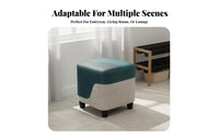 Color-Block Design Upholstered Cube Pouf Minimalist Design Low Stool High Load Bearing Ottoman Accent Seat for Families, Homeowners, Living Room, Entryway, Bedroom, Nursery