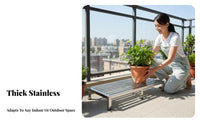 Rust-Proof Single-Tier Slatted Rack Weather Resistant Plant Stand Sturdy and Long-Lasting Garden Supply Heavy-Duty for Gardeners, Homeowners, Decorators, Balcony, Outdoor, Outdoors, Indoors
