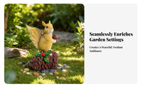 Natural Pose Squirrel Figurine Textured Resin Squirrel Figurine