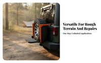 Foldable Hook-on Tire Step Orange Vehicle Tire Step Steel Non-Slip Surface for Outdoor