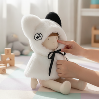 Doll Cloak Cape for 10cm/20cm Cotton Dolls, Cute Starry Rabbit Fur Design