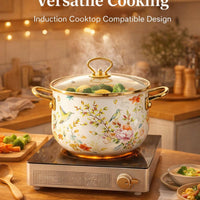 Stew Pot Vintage Saucepan, Decorative Stew Pot with Lid, Food Grade Stew Pot, Soup Pot Stew Pot, Cooking Pot Lid for Steaming