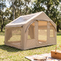 Quick-Setup Inflatable Tent with Skylight Spacious Inflatable Camping Tent Waterproof Breathable for Families