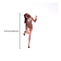 Standing Female Figurine Detailed Miniature Figurine Realistic Woman Statue for Hobbyists, Dioramas