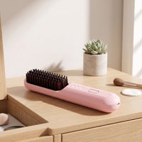 Rechargeable Cordless Hair Straightener Brush Compact Portable Hair Straightener Brush Handheld Fast Heating for Travel, Dorm Room