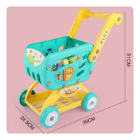 Great Birthday Gift Toy Shopping Cart High-Quality ABS Material Kids Grocery Cart Polished Burr-Smooth Edges Toddler Shopping Trolley DIY Assembly for Toddlers, Girls, Boys, Playroom, Indoor
