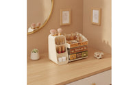 Cat Makeup Organizer Space Saving Makeup Organizer with Drawers Compact Cosmetic Storage Box with Drawers for Teens