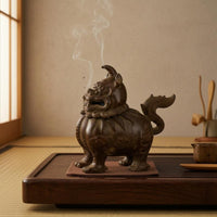 Incense Burner Brown Metal-Like Finish Mythical Creature ornament Small Decorative Censer