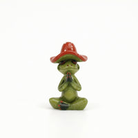 Cute Frog Figurine with Toadstool Hat Glossy Frog Statue with Toadstool Miniature Whimsical for Collectors, Desk, Bookshelf, Office, Fairy Garden