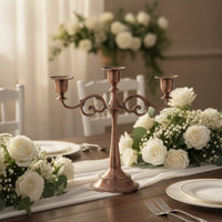 Vintage Taper Candlestick Holder Copper Candle Holder with Round Base Metal Candlestick with Round Base Stable for Centerpiece