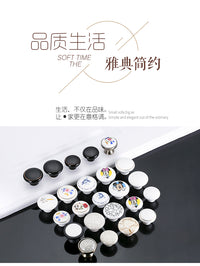 单孔把手中式简欧式仿古圆形田园抽屉衣柜门橱柜子小兰花陶瓷拉手 陶瓷大号 裂纹