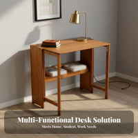 Space-Saving Foldable Computer Desk Portable Small Folding Desk Installationcomplimentary Writing Table Easy Assembly for telecommuting Workers, Apartment Dwellers, Hobbyists, Home Office, Bedroom, Dorm Room, RV journey