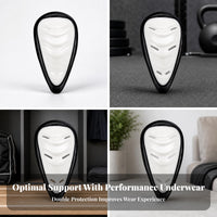 TPR Edging Hard Plastic Groin Cup Ventilated Vented Groin Cup Teardrop-Shaped Contoured