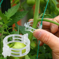 Plant Support for Climbing Plants and Greenhouse Clips, White Plastic Ring Clip Design, Secure Trellis Clips, Versatile Plant Wall Clips Set