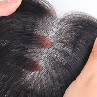 Natural-Looking Human Hair Crown Topper Concealed Base Clip-in Hair Topper Fuller Appearance Crown Hairpiece Lightweight