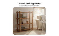 sturdy Wood Construction Multi-Tier Wooden shelf unit Floor-Standing 3-Tier Shelving Unit Modern Minimalist Design shelving unit unattachedstanding for Book Lovers, Office Workers, Homeowners, Living Room, Bedroom, Small Spaces